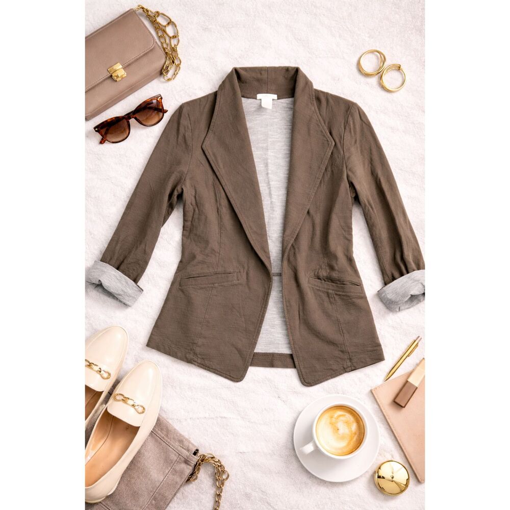 Matty M Jacket Women's Extra Small Beige Blazer Sport Coat Knit Formal(m)